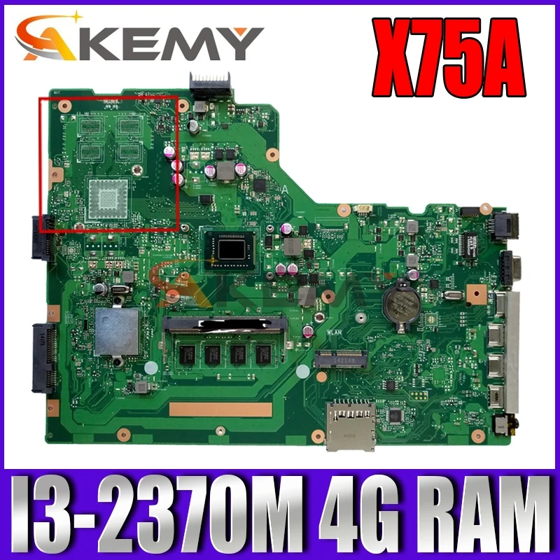 Akemy X75A материнская плата для ноутбука ASUS X75VD X75V X75 тест оригинальная 4G Оперативная