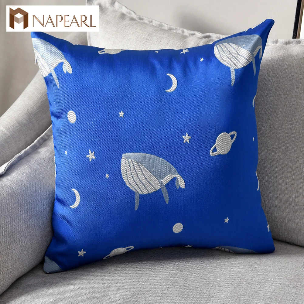 NAPEARL, 1 шт., детская спальня, стул, диван, Декор, наволочки, текстиль, Современная наволочка, Кит, жаккард, квадратный, элегантный, мультяшный