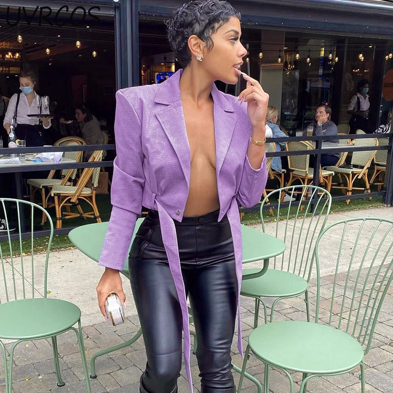 

Женский однотонный кардиган из ПУ кожи, с длинным рукавом и вырезом на груди