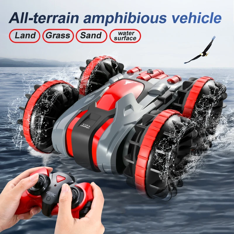 

Полноприводный Радиоуправляемый автомобиль 2,4 ГГц, трюковая машина-амфибия с дистанционным управлением, радиоуправляемая машина, светодио...