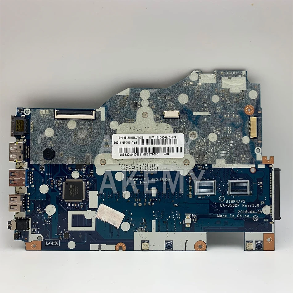 

SAMXINNO BIWP4/P5 LA-D562P Motherboard For Lenovo Ideapad 110-15ISK LA-D562P Laotop Mainboard with 4405U 4GB RAM