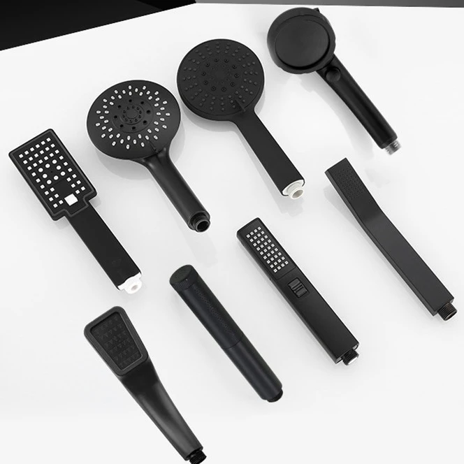 

New Fashion Showers Black Rainfall Shower Head Pressure Boost Set Rain Shower Faucet Bath Mixer Tap Hot Cold with Hand Shower