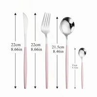 home tableware stainless steel western cutlery set 4pcs pink silver dinnerware set spoon fork knife kitchen dinner set complete