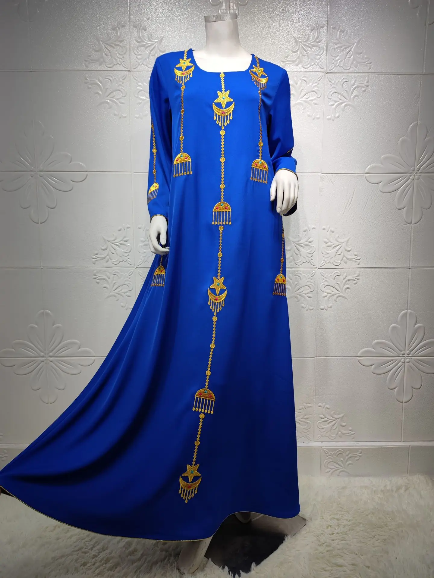 

AB082 Middle East Muslim eid al-fitr Embroidered Abaya Islamic Arab Nation Embroidery Pakistani Robes Djellaba Femme Marocaine