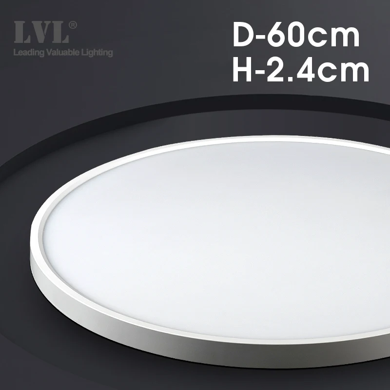 Современный светодиодный потолочный светильник D480mm D600mm Home Lighting 5000 K, лампа для кухни, спальни, ванной комнаты, ультратонкая потолочная лампа для монтажа на поверхности