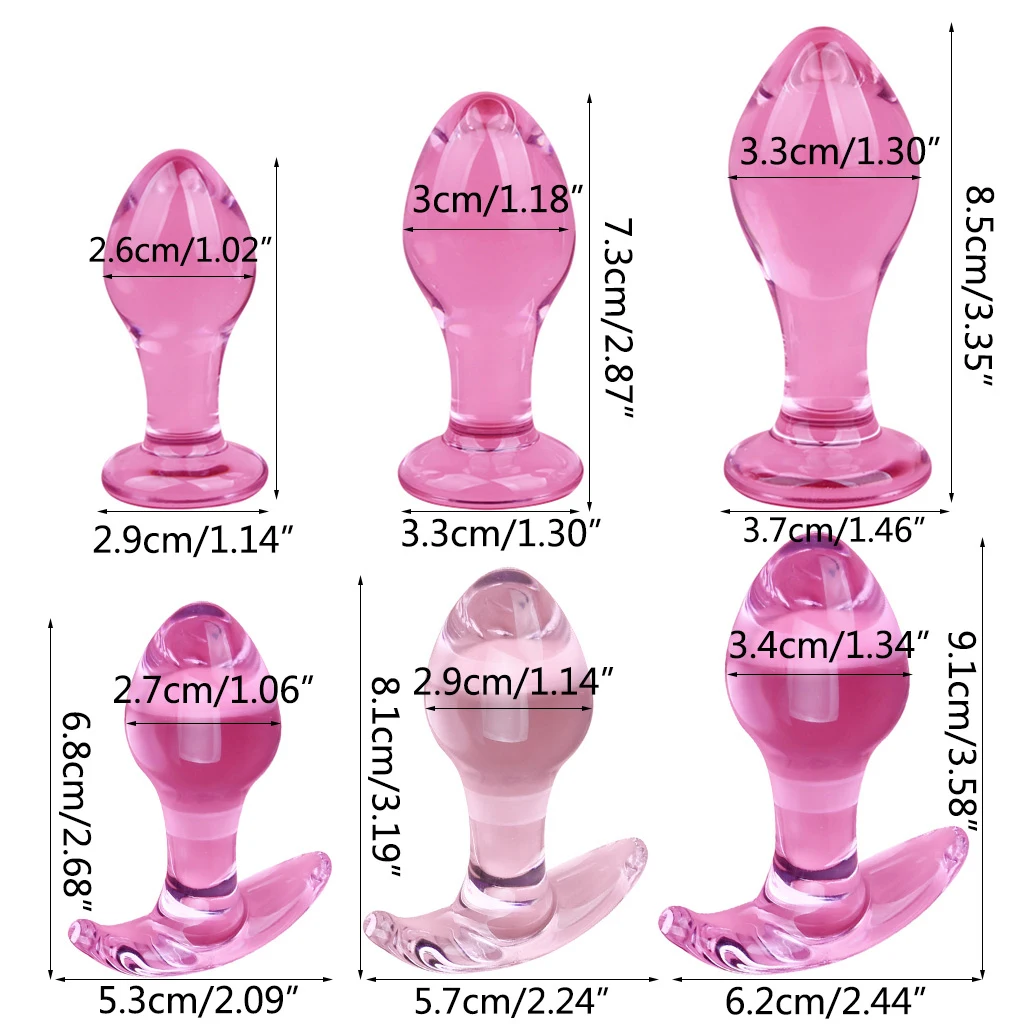 Стеклянный анальный массажный фаллоимитатор G spot Анальная пробка стимулятор