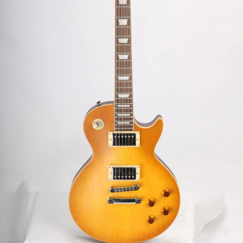 

2021 Top Quality Naughty Boy Custom Electric Guitar Yellow Color One Piece Body And Neck Mahogany Body H-H Pickups Rosewood Fing