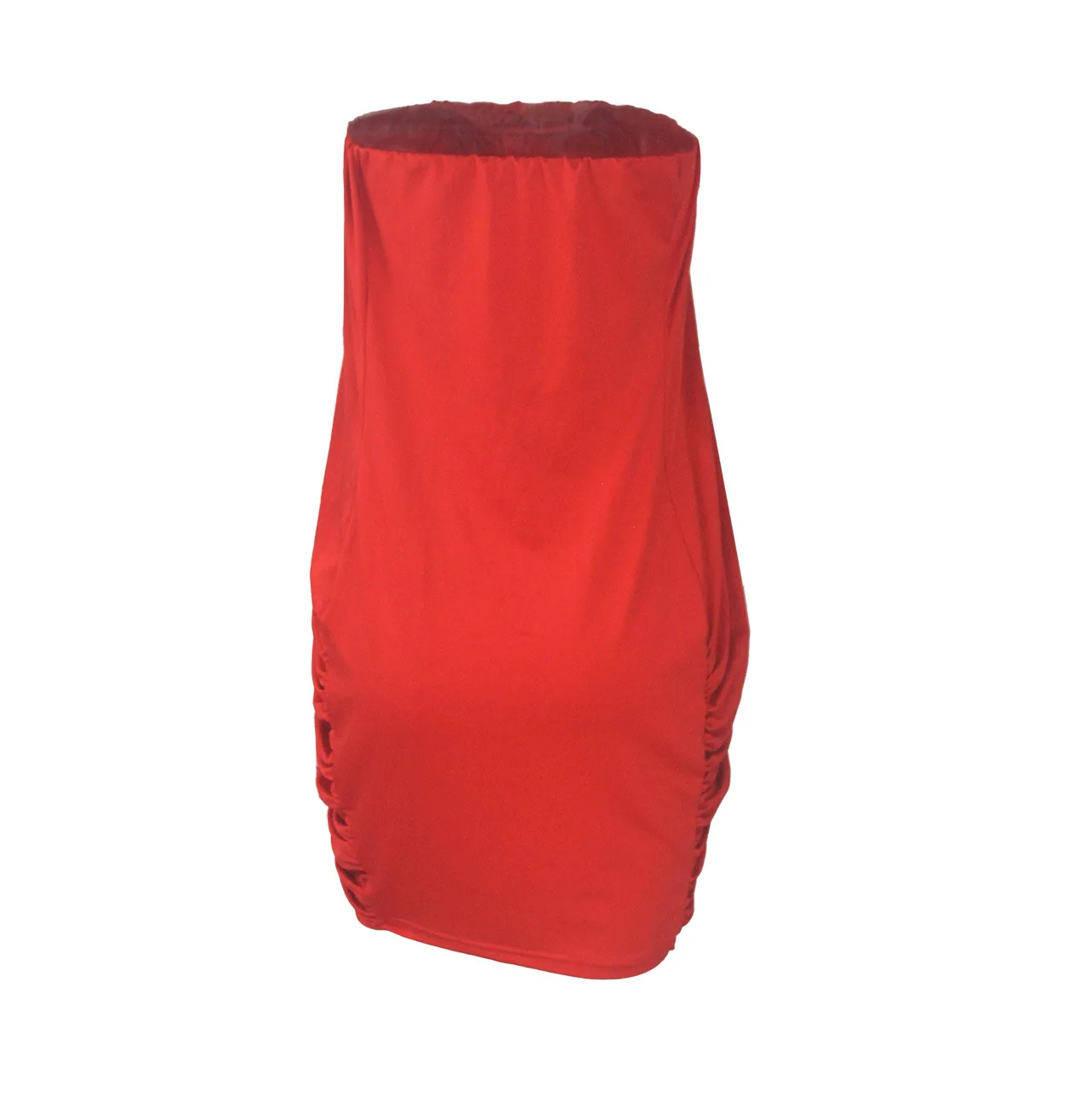 

2021 New Sexy Irregular Pleated Strapless Summer Red Wrap Mini Off Shoulder Dress