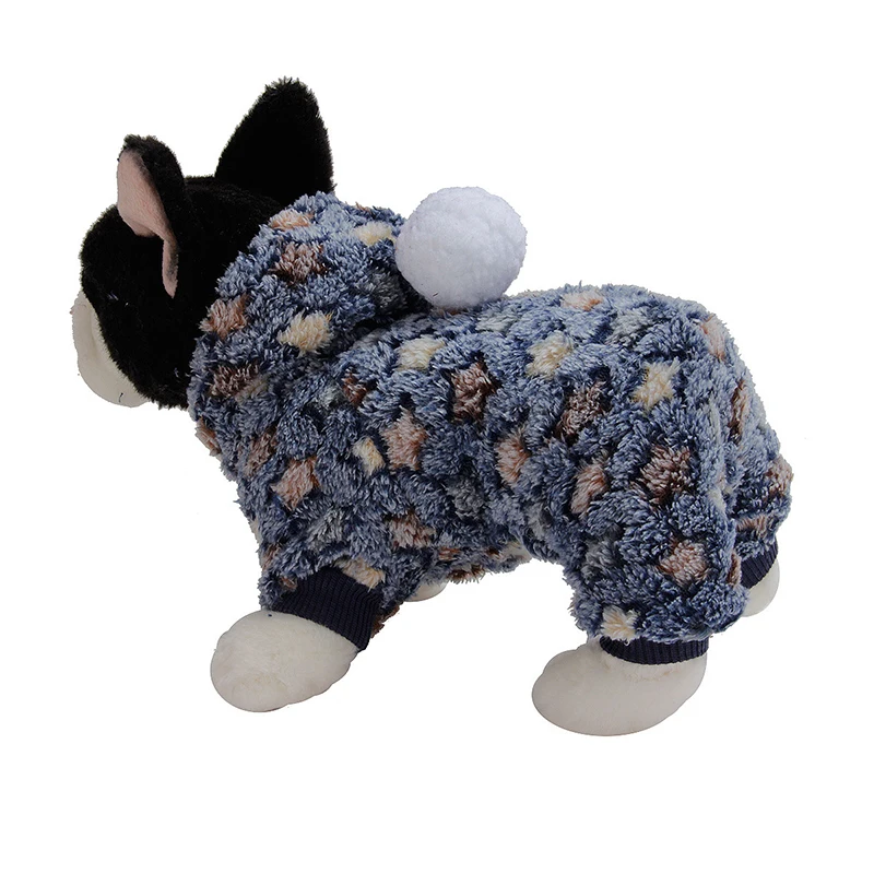 Осень зима Собака Повседневная одежда домашняя для собак фланелевый комбинезон 4