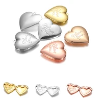 5pcslot metal brass heart photo frame pendant box floating vintage opening memory photo locket jewelry for romantic accessories