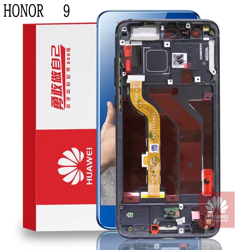 100% Original 5.15'' Display with Frame for Huawei Honor 9 STF-L09 STF-AL10 STF-AL00 LCD Touch Screen Digitizer Repair Parts |