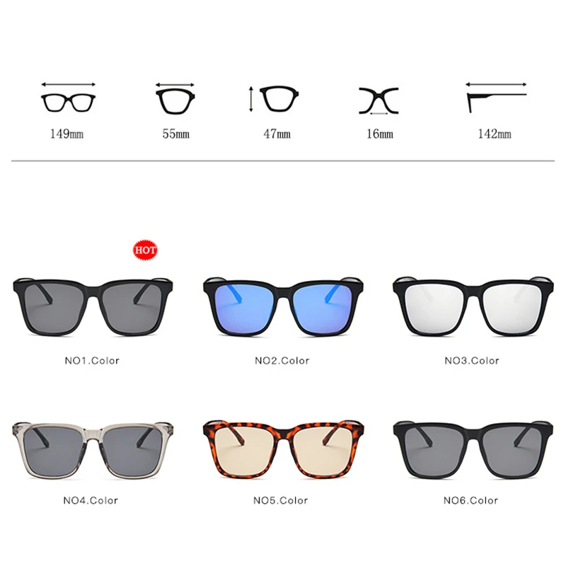 

OIMG Fashion Square Sunglasses Men High Quality Luxury Brand Sun Glasses Men Women Retro Mirror Sunglasses Vintage Oculos Black