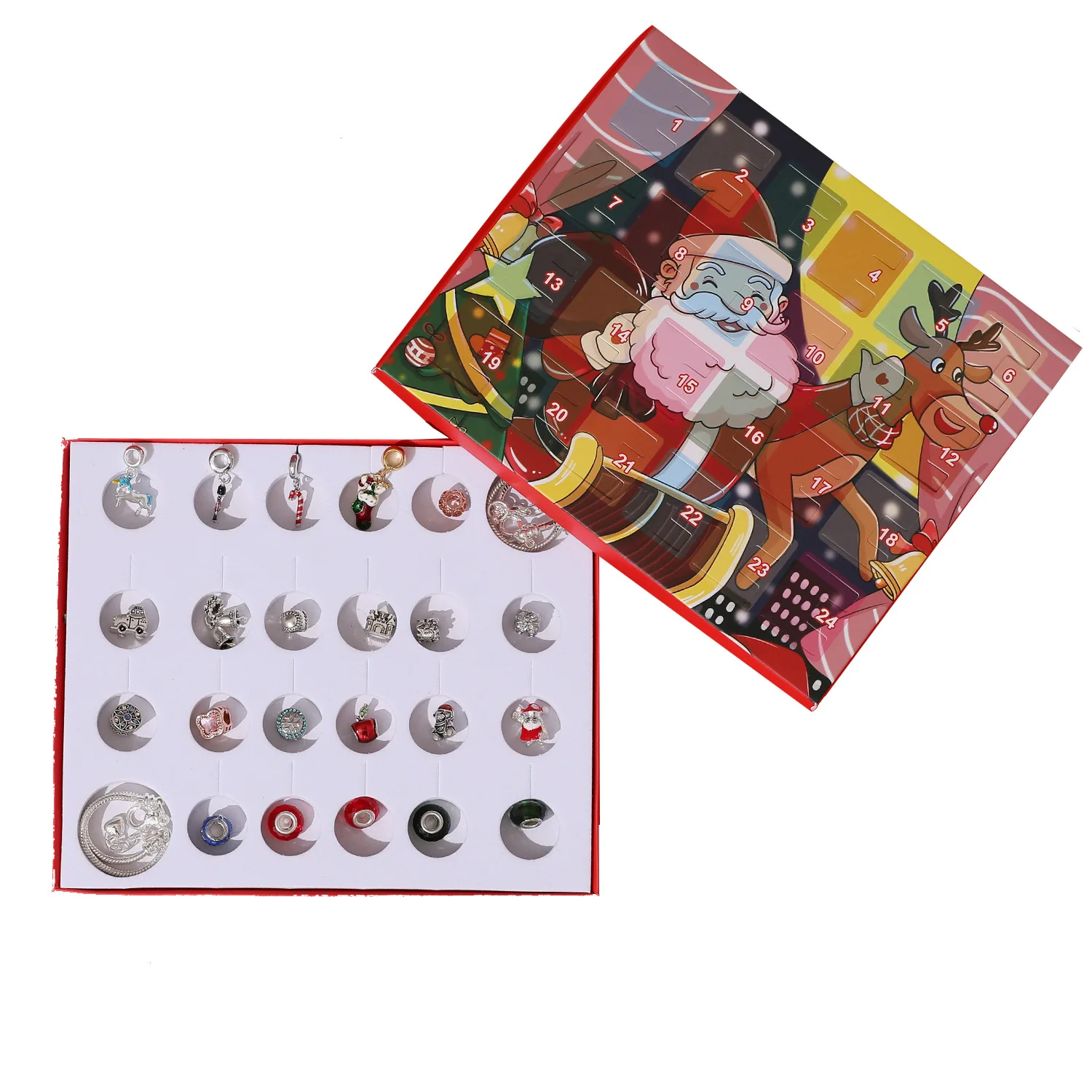 Календарь с обратным отсчетом на Рождество браслетом 24 дня Женские Ювелирные