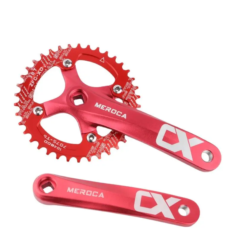 

MTB Bike Crankset 32/34/36/38/40/42T Aluminum Alloy with Bottom 170mm Crank Black Plate 104BCD MEROCA Bicycle Crank Chainwheel