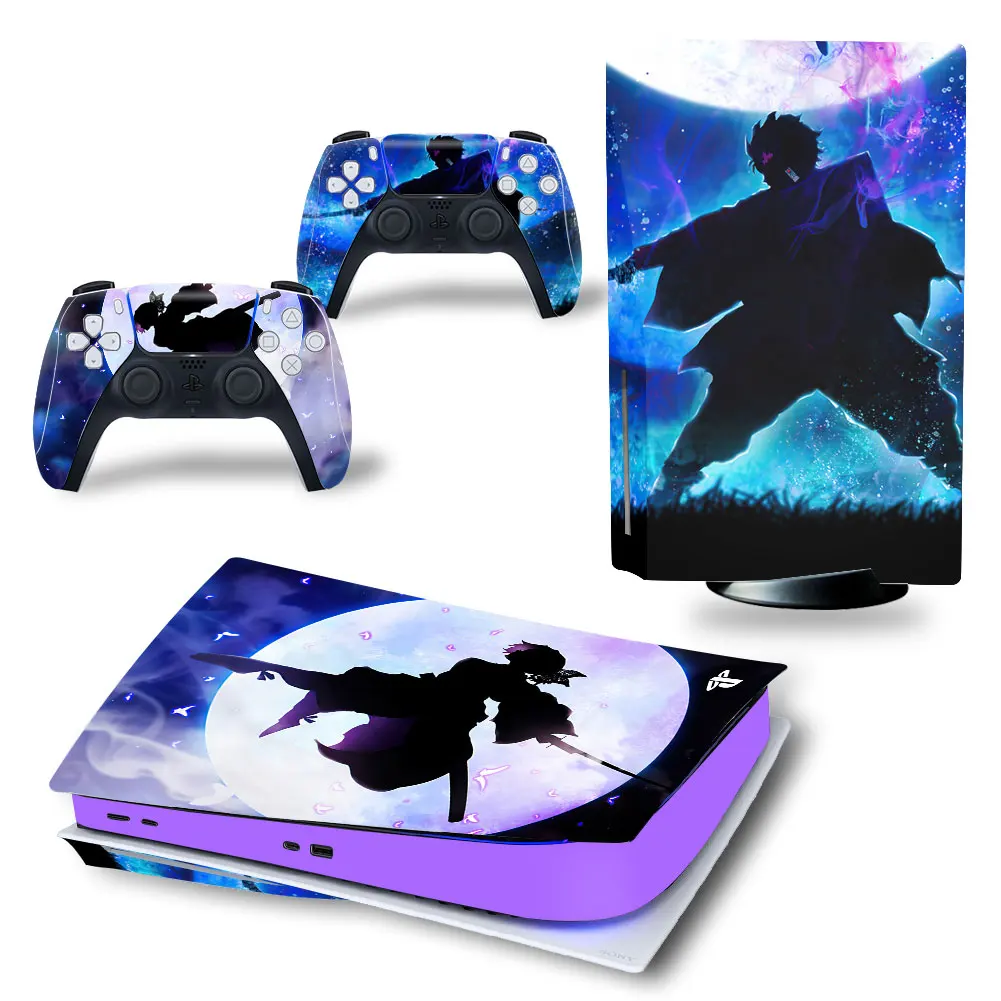 Anime Demon Slayer PS5 Disk Standard Disc Edition Skin Sticker Decal Cover for PlayStation 5 Console Controllers | Электроника