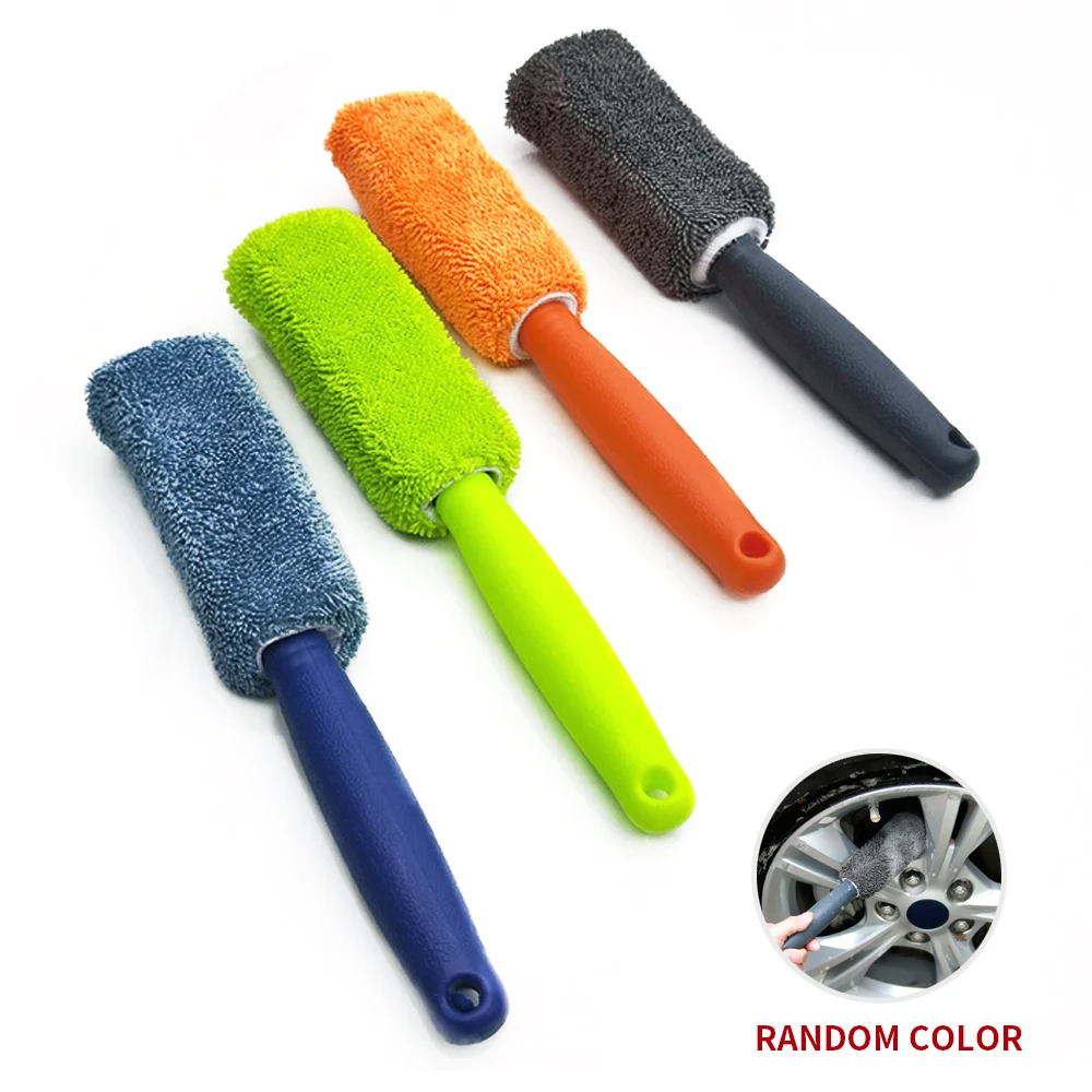 

Thickened Car Wash Brush Long Handle Microfiber Wheel Rim Brush For Car Trunk Motorcycle Multi-function Kitchen Cleaning Tool