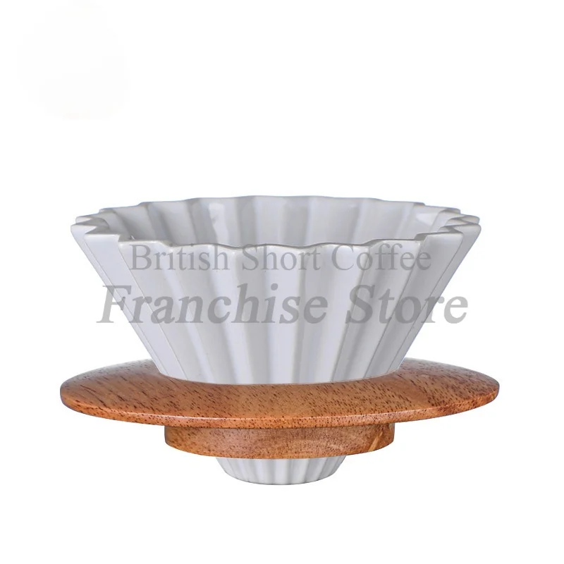 

HZSH Ceramic/wood Coffee Color Drip \ Reusable Filters V60 Glass Filter Tools