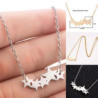 new style 316l stainless steel star pendant necklace for women silver plated pentacle necklace charm women engagement jewelry