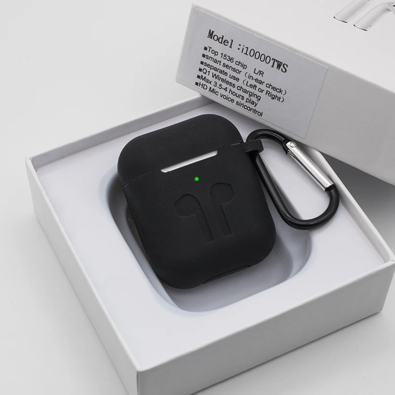 I10000, TWS, с 1:1, всплывающие, Беспроводная зарядка, bluetooth-гарнитура, смарт-сенсор, всплывающие спортивные наушники, Bluetooth 5,0, беспроводные наушники - Цвет: i10000-Black