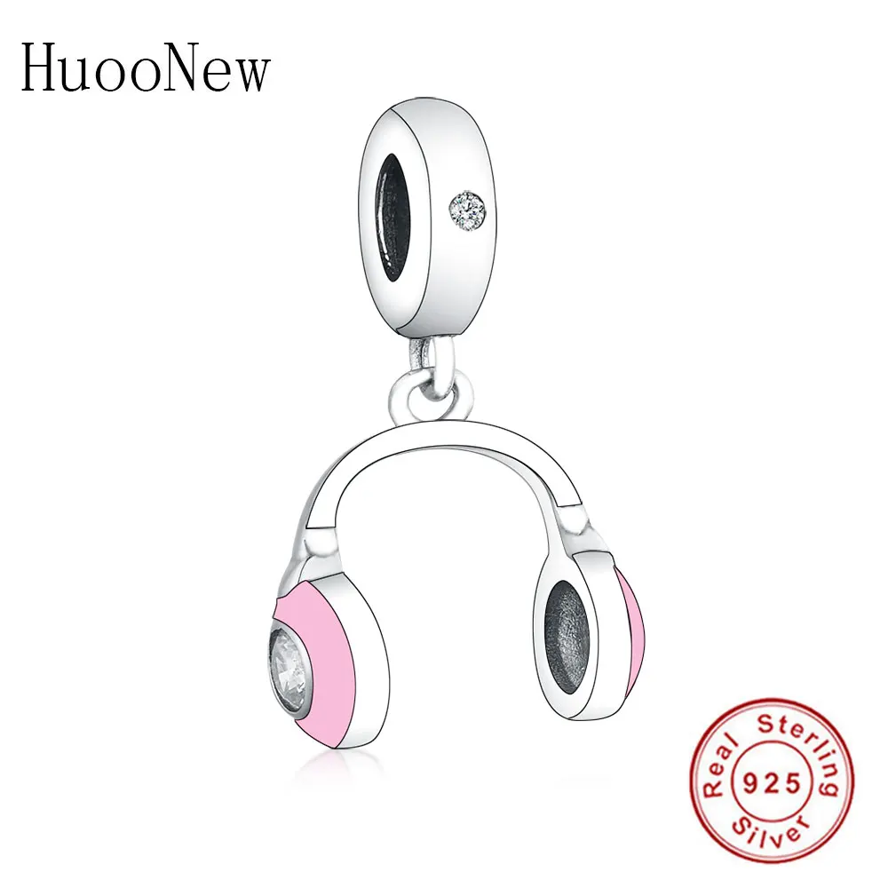 HN1050 HuooNew, браслет Pandora, 925 пробы, серебряный, черный и белый цвета, эмаль, тайцзи, иньян, бусины, изготовление, подарок - Цвет: HN1050