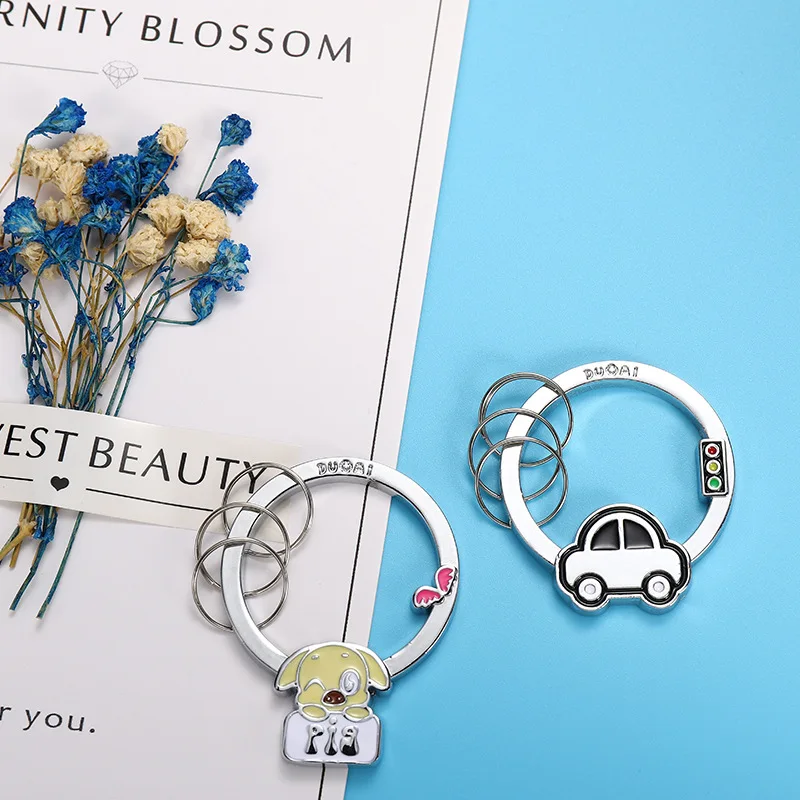 

New Trendy Cute Cartoon Keychain Animal Cat Polar bear key ring Jewelry For Women Girls Fit Gift Lady's purse pendant key ring