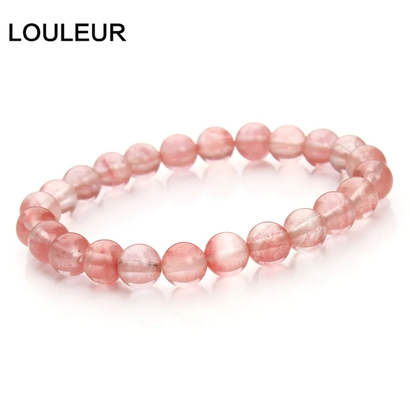 LOULEUR модные браслеты с натуральным камнем для женщин и мужчин, розовые Quartzs, тигровые глаза, Агаты, браслеты из бисера для йоги, Pulseira Masculina