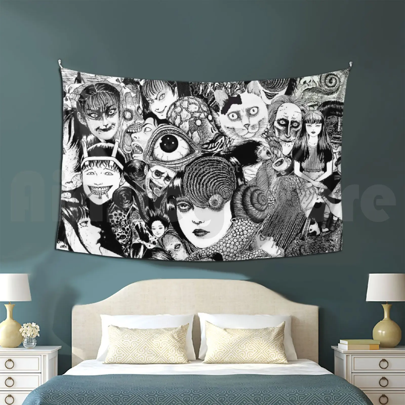 

Гобелен с жуткими лицами Junji Ito, гобелен для гостиной, спальни, джундзи Ито, Томи удзумаки, суичи, манга, аниме