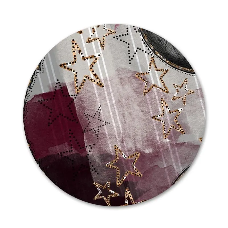 58 мм Солнце Луна Звезды Красочные Значки Металлические для фотографий|Значки| |