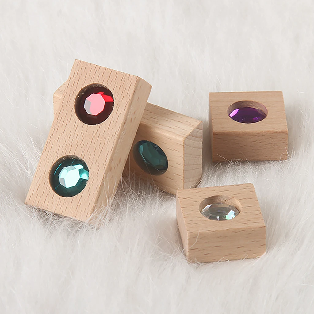 

Pack of 128 Colorful Gems Blocks Toys Rainbow Stacking Educational Development Color Reflection
