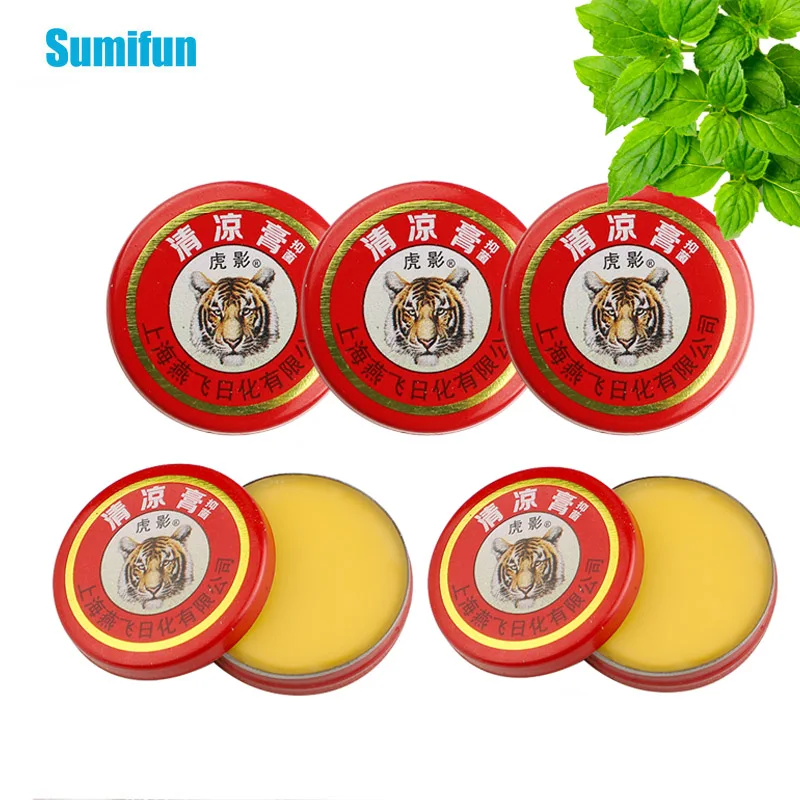 

5Pcs Tiger Balm Mint Cooling Oil Treat Headache Dizziness Heatstroke Ointment Muscle Pain Relief Body Massage Anti Itching Cream