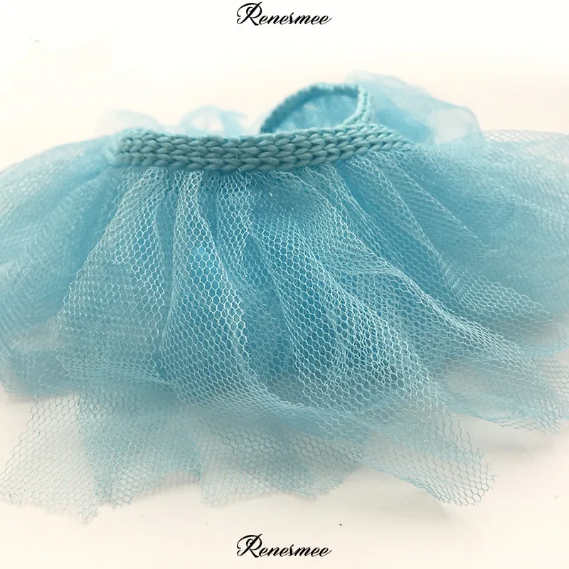 Мягкая кружевная пряжа 1 м мягкая с бахромой розовая белая Синяя фантазия