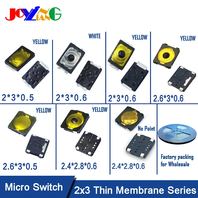 JOYING LIANG 2*3 мм мембранные переключатели 2-футовые микро металлический купол детали
