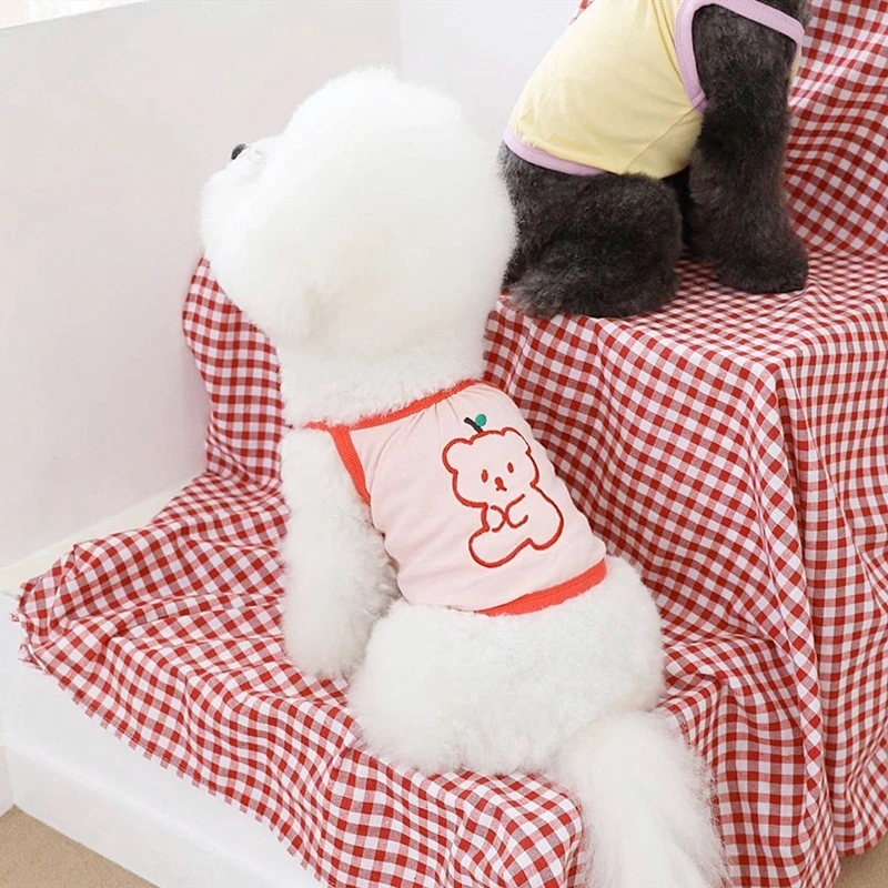 Милая одежда для домашних животных с вышивкой Маленький Медведь весенне-летние