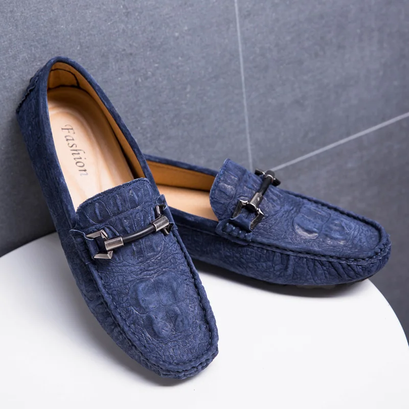 Мужские удобные лоферы Модная мужская обувь без шнуровки Винтажная Уличная на