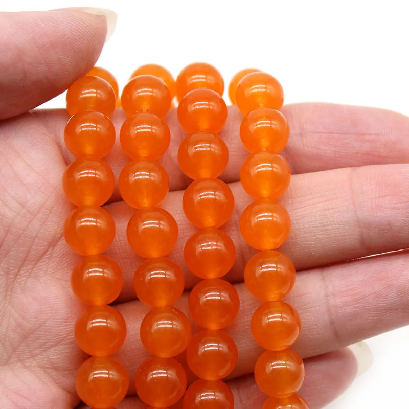 Natural Stone AAA Orange Chalcedony Jades Beads Loose Spacer Beads For Jewelry Making DIY Fashion Bracelet 15"Strand 6/8/10/12mm images - 6