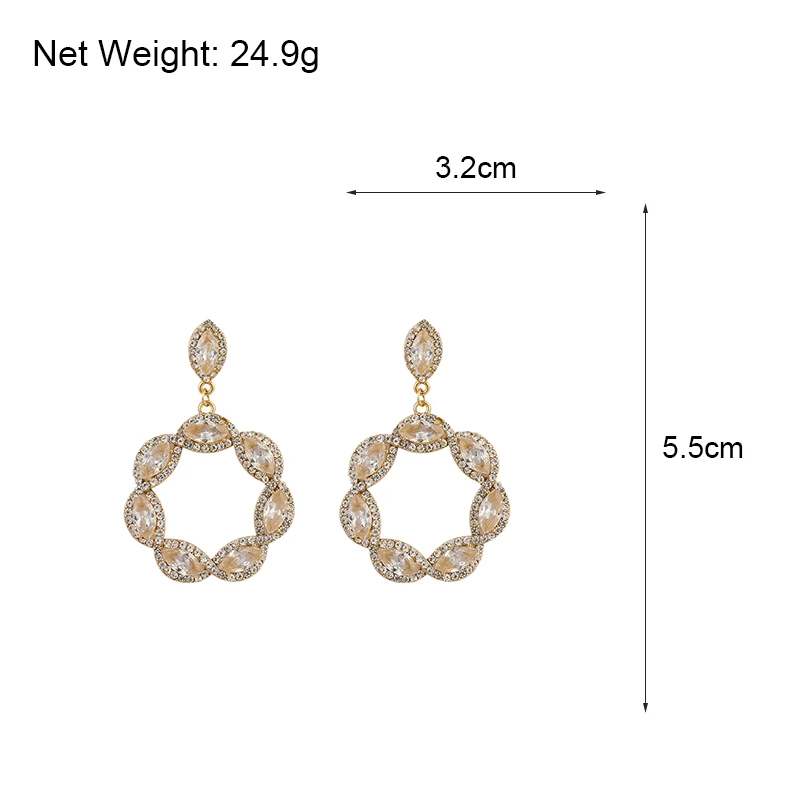 Женские серьги подвески со стразами цвета шампанского|Серьги-подвески| |