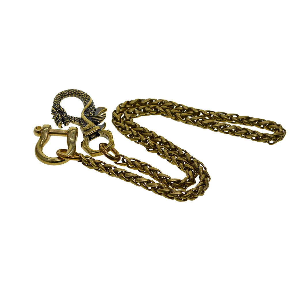 Латунный кошелек Fire blood dragon для джинсовых брюк с пшеничной змеей BSK, соединительным элементом на винтовом замке D, готическим подарком на Хэллоуин и ключом EDC на цепочке.