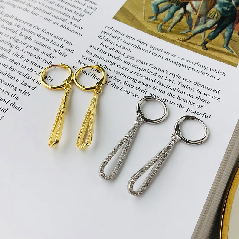 Серьги из стерлингового серебра 925 пробы модные крутые серьги с геометрическим