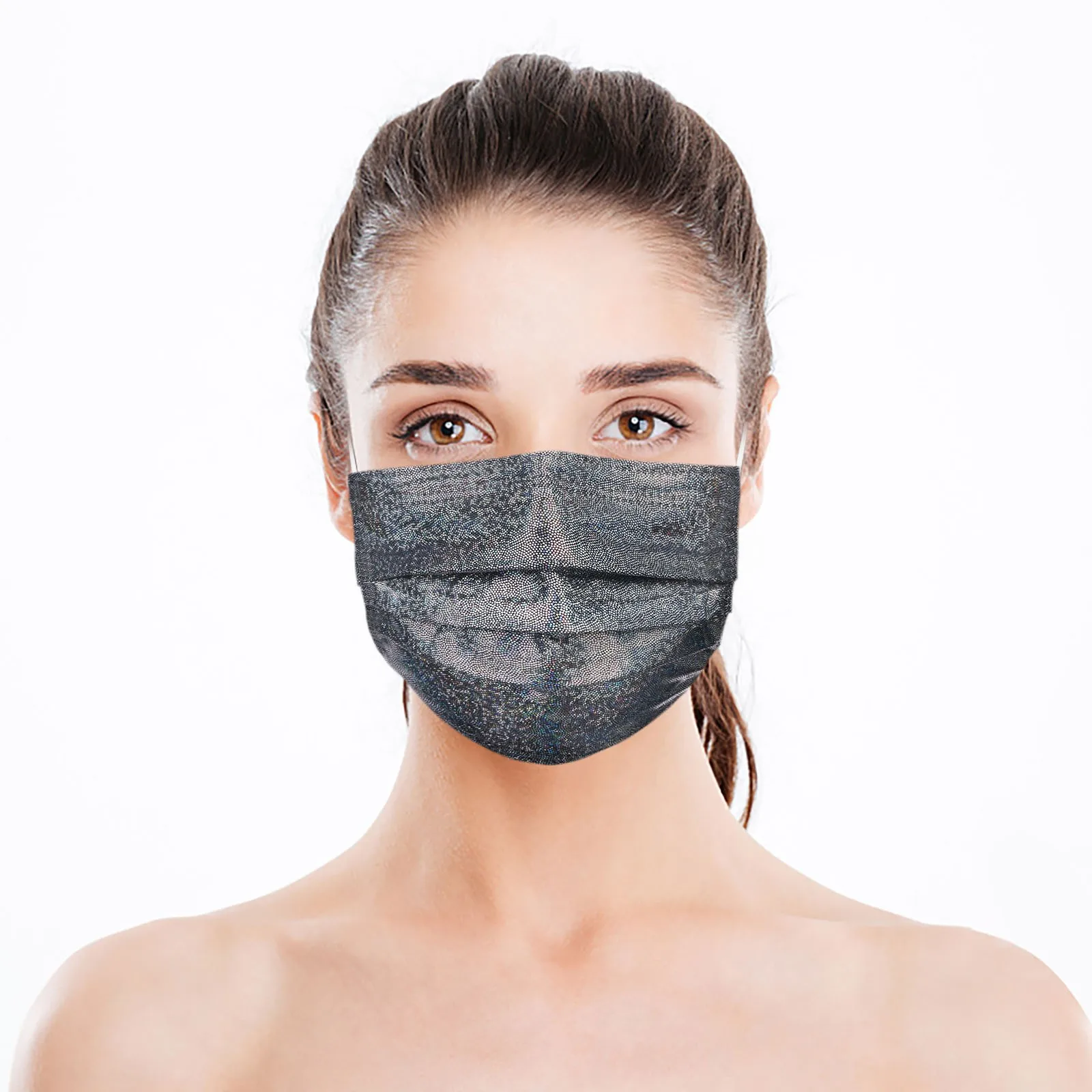 10pcs Adult Face Masks Disposable Bronzing Reflective Flash Four-layer Desechable Printing Mask Mouth Cover Halloween Cosplay - купить по