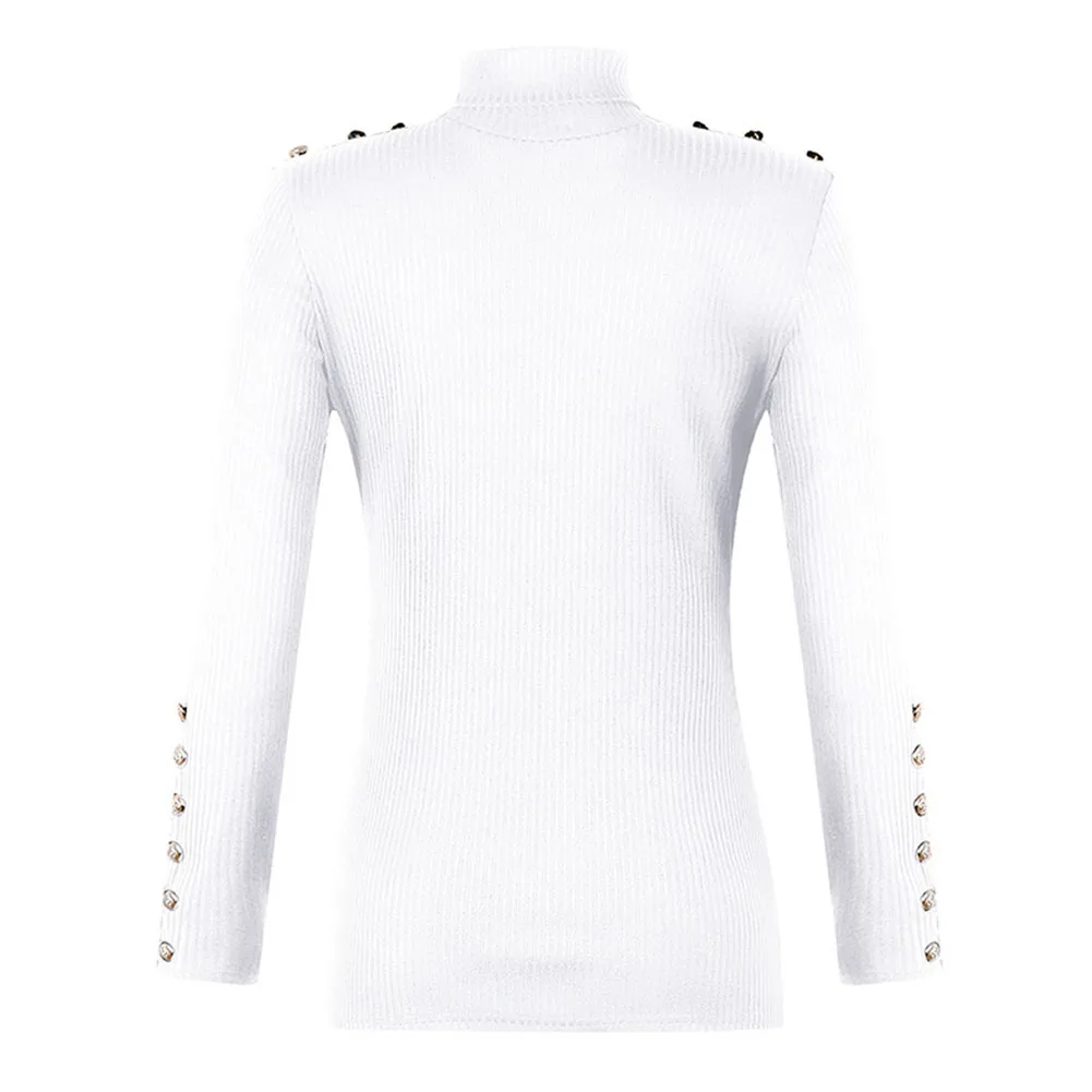 Новый Модный женский осенне-зимний свитер с высоким воротом шерстяной вязаный