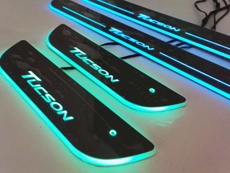 

Osmrk Threshold led bar door sill plate scuff for hyundai ix25 tucson santa fe dynamic trim welcome light Infrared sensor