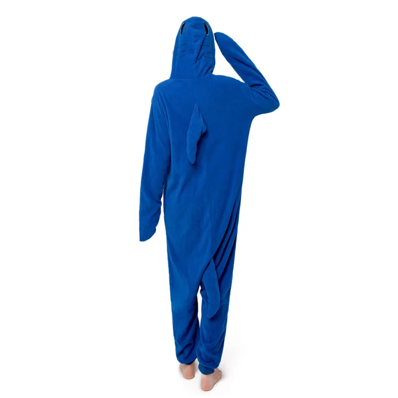 Кингуруми Акула Onesie для женщин мужчин взрослых животных кигуруми мультфильм подростков пижамы забавные праздничные вечерние костюмы на молнии Пуговицы комбинезоны