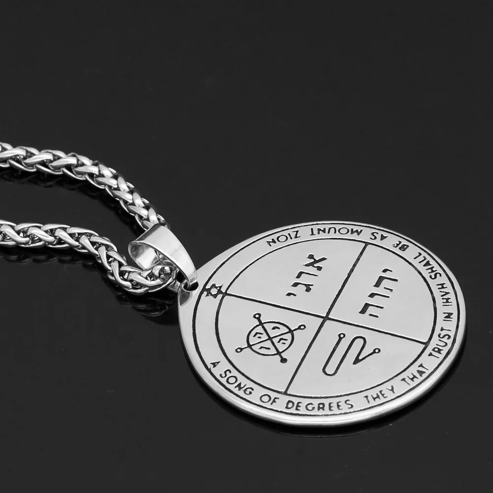 Talisman Pentacle of Solomon Seal Wiccan Pagan Hermetic Enochian Kabbalah Подвеска Ожерелье нержавеющая