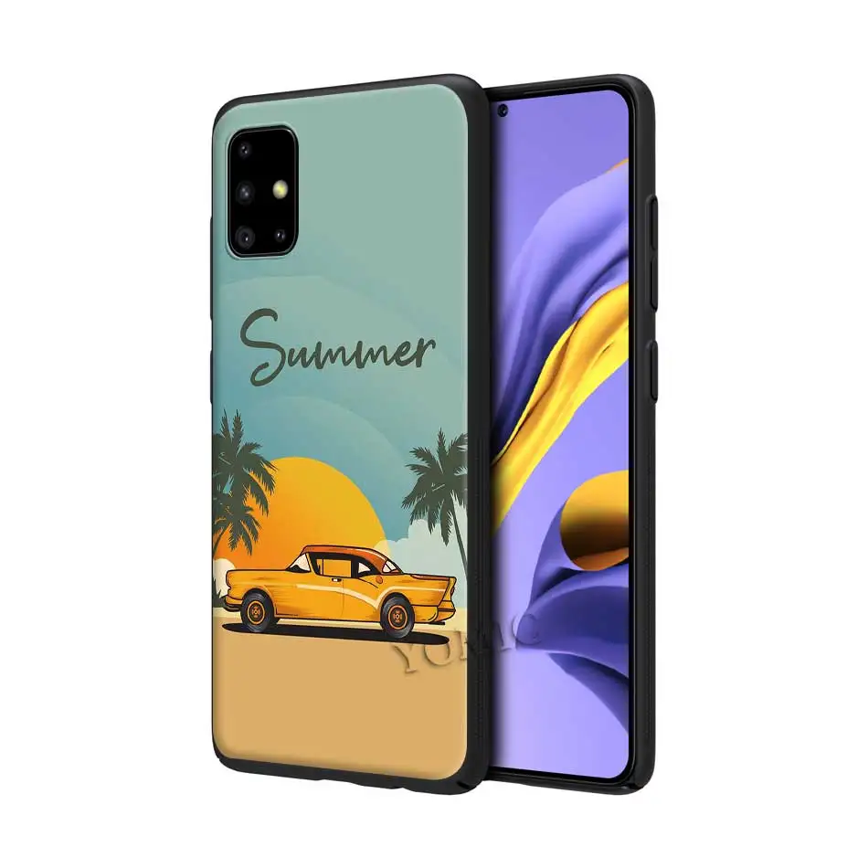 

For Samsung Galaxy A51 A50 A71 A21s A41 A31 A70 A10s A30 A20e A11 A20s A01 Case Classic Vintage Old Retro Car Black Tpu Cover