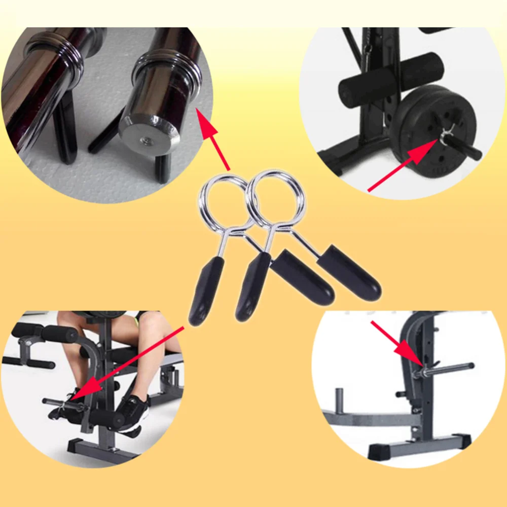 

5Pcs 27mm Dumbbell Barbell Clamps Spring Clip Collars for Powerlifting Cross Fit Weightlifting Gym