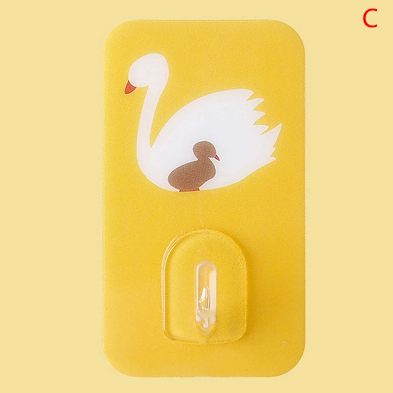 

1pcs Cute Cartoon Wall Hook Free Punching Seamless Hooks Adhesive Wall Kitchen Hanger Non-marking Strong Hook