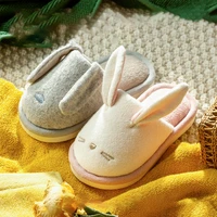 girl rabbit slippers parent child cotton slippers children autumn baby girl winter indoor warm shoes for kids boy furry shoes