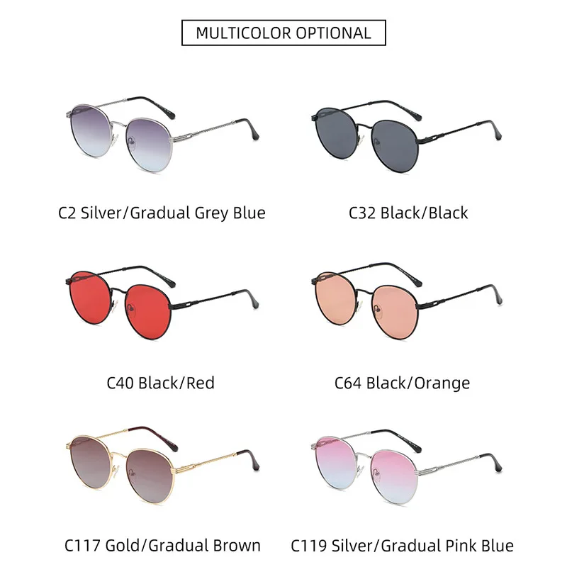 

2021 Retro Polarized Sunglasses Round Metal Frame Sun Glasses UV400 Protection Eyewear