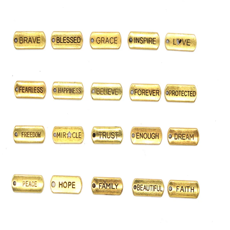 

BULK 20/50 Antiquesilver Inspirational Charms Pendants for Jewelry Making Mixed Word Quote Charms Supply Motivational Pendants