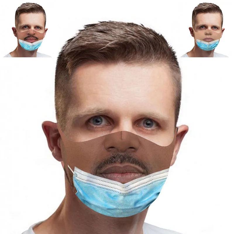 

HOT Fashion Beard With Masks Mouth Cosplay Women's Men Unisex Face-Protection Street Cycling Spots Breathable Adult Party Mask